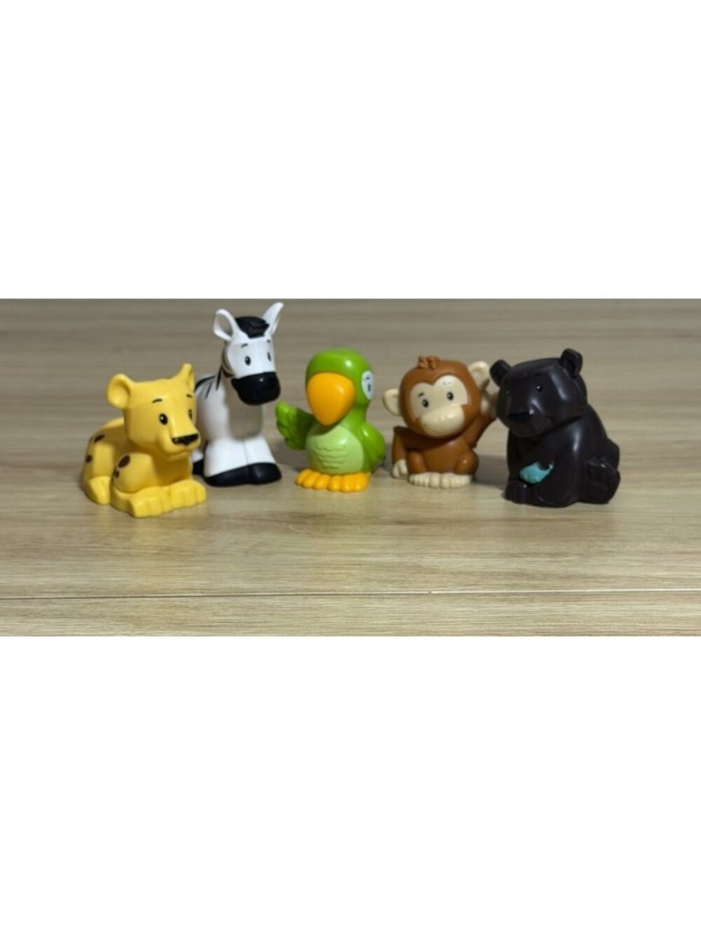 Fisher Price Little People Animals Lot Of 5 Zebra Bear Parrot Cheetah Monkey